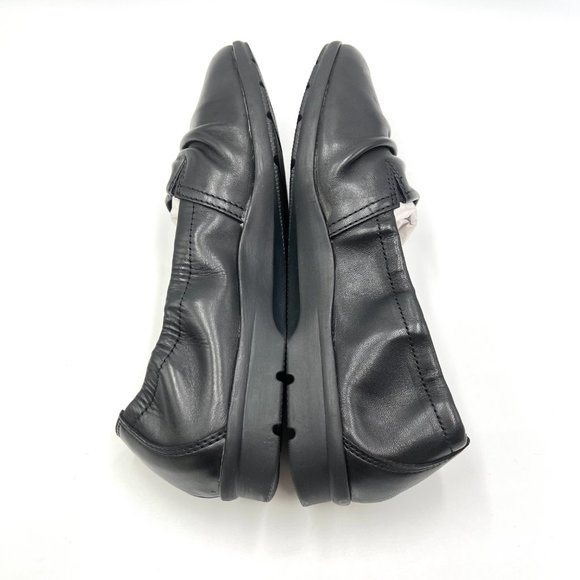 Clarks Womens Jenette Ruby Black Leather Slip On‎ Comfort Flats Loafers Shoes 6M - Picture 7 of 12